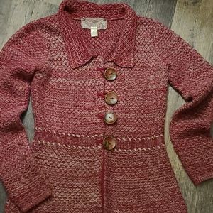 ~Anthro~NICK & MO Marbled Knit Toggle Cardigan